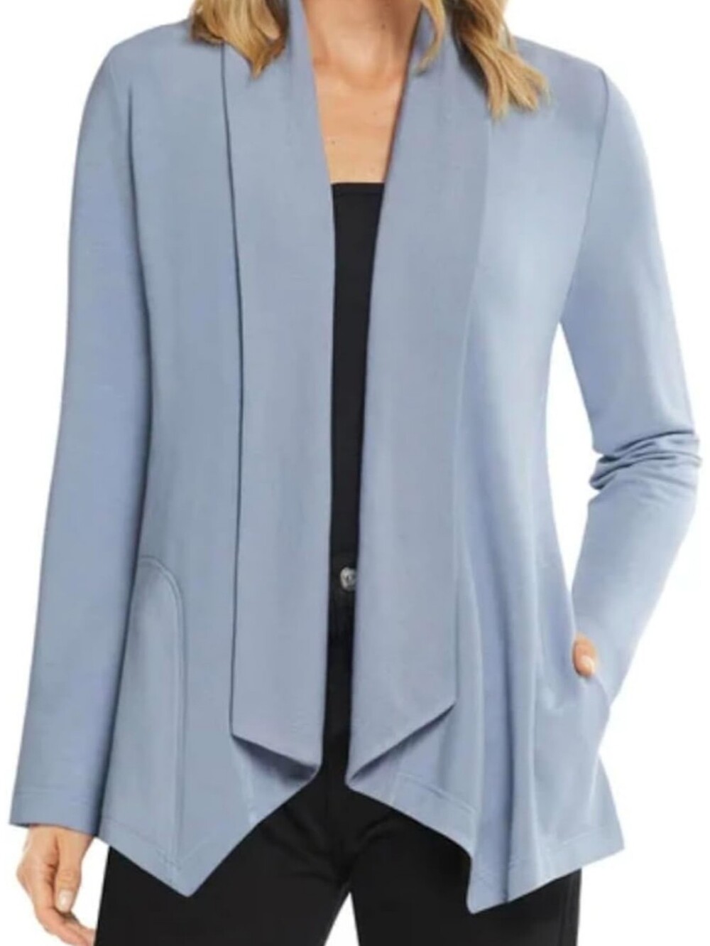 Max & Mia Lightweight Open Front Cardigan - Dusty Blue